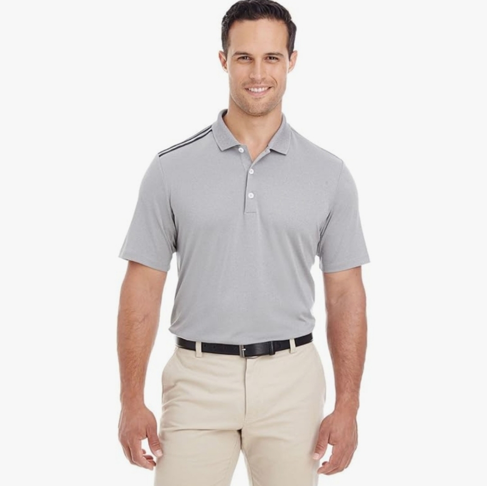 Adidas Climacool 3 Stripe Shoulder Short Sleeve Performance Golf Polo Shirt. XL